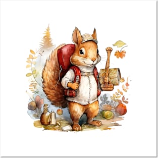 Watercolor Adventure Squirrel #6 Posters and Art